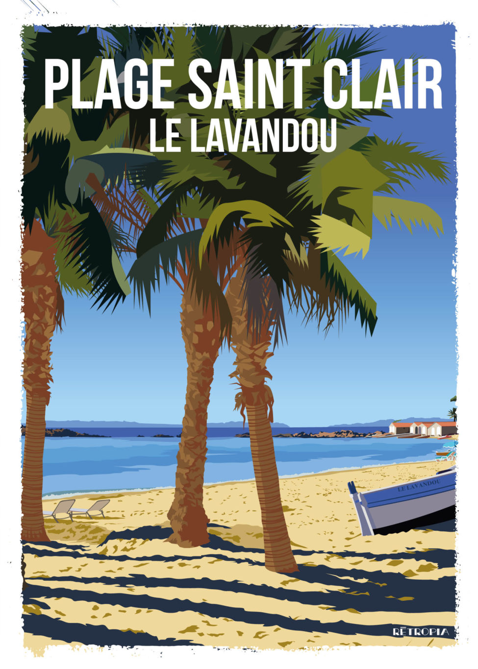 Le Lavandou plage de Saint Clair Affiche décorative Retropia