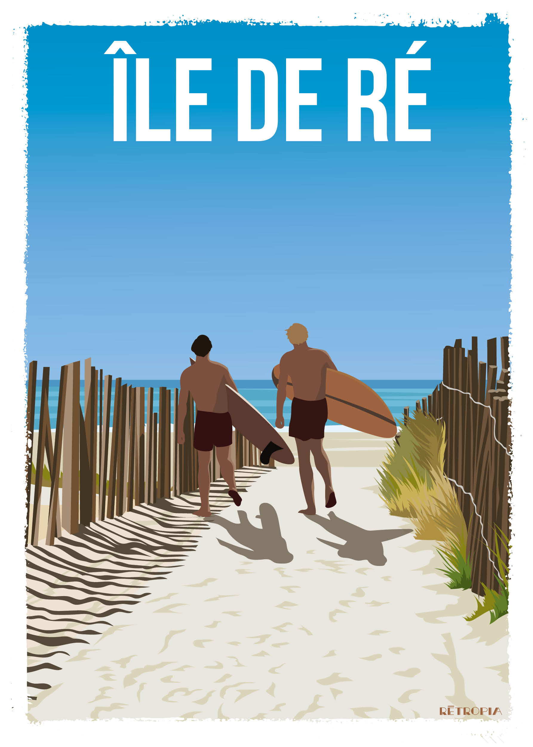 Affiche vintage Île de Ré - Illustration Retropia
